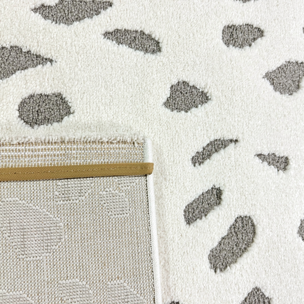 Kinderzimmer Teppich Weich Leopard 3d-effekt Allergiker geeignet in creme grau