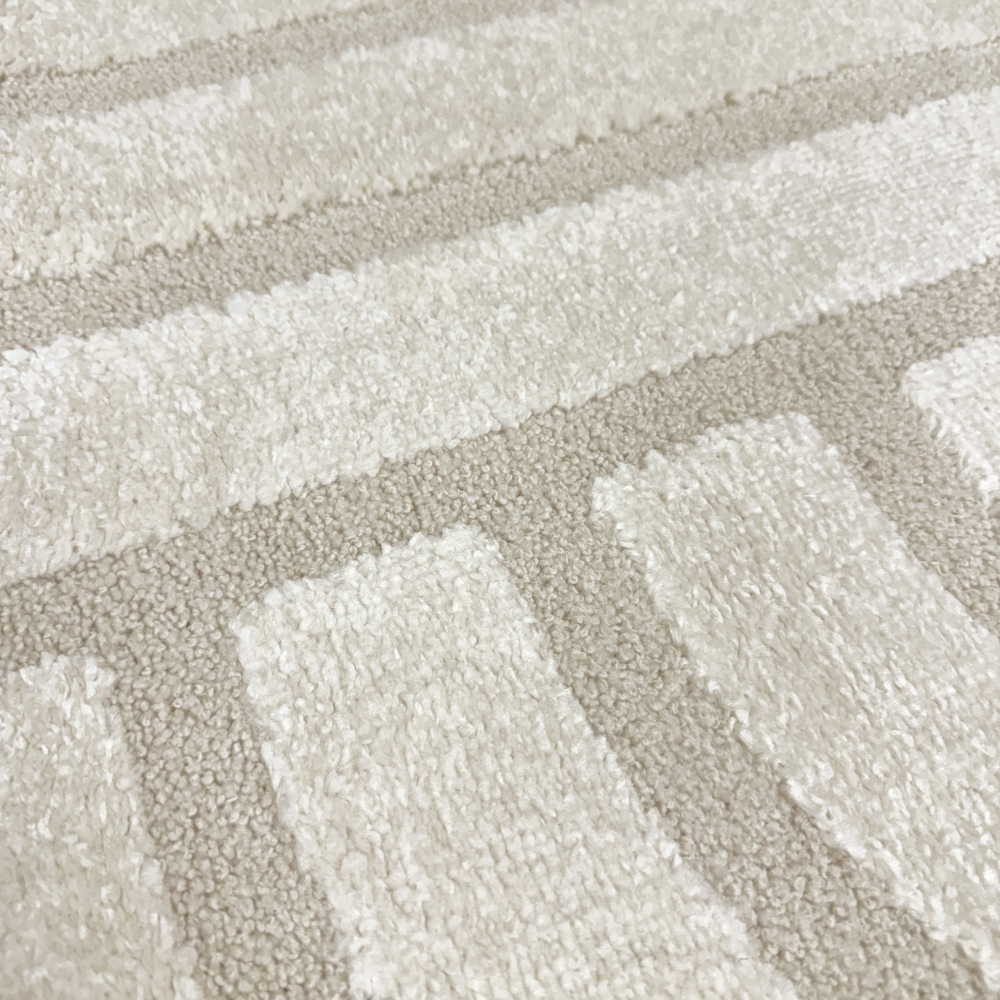 Wohnzimmer Schlafzimmer Teppich Shape Strich Muster strapazierfähig creme grau