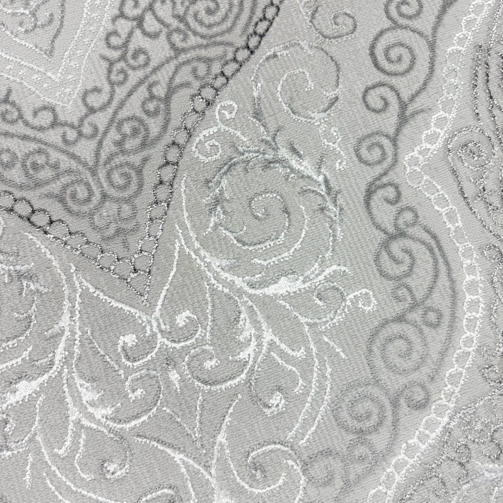 Orient Teppich mit Verzierungen Hoch-Tief Effekt grau beige