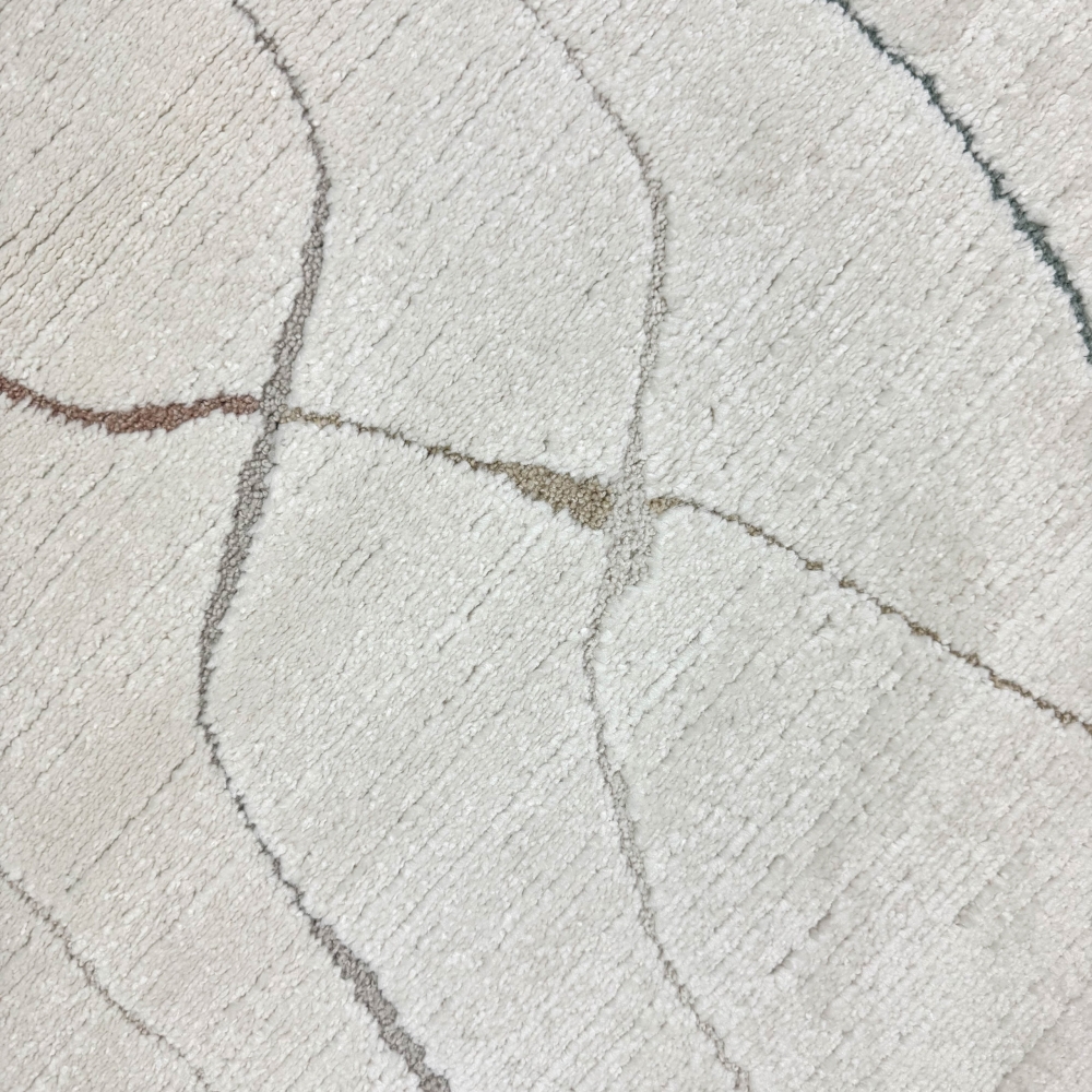 Wohnzimmer Schlafzimmer Teppich Linienmuster Gemälde creme weiss