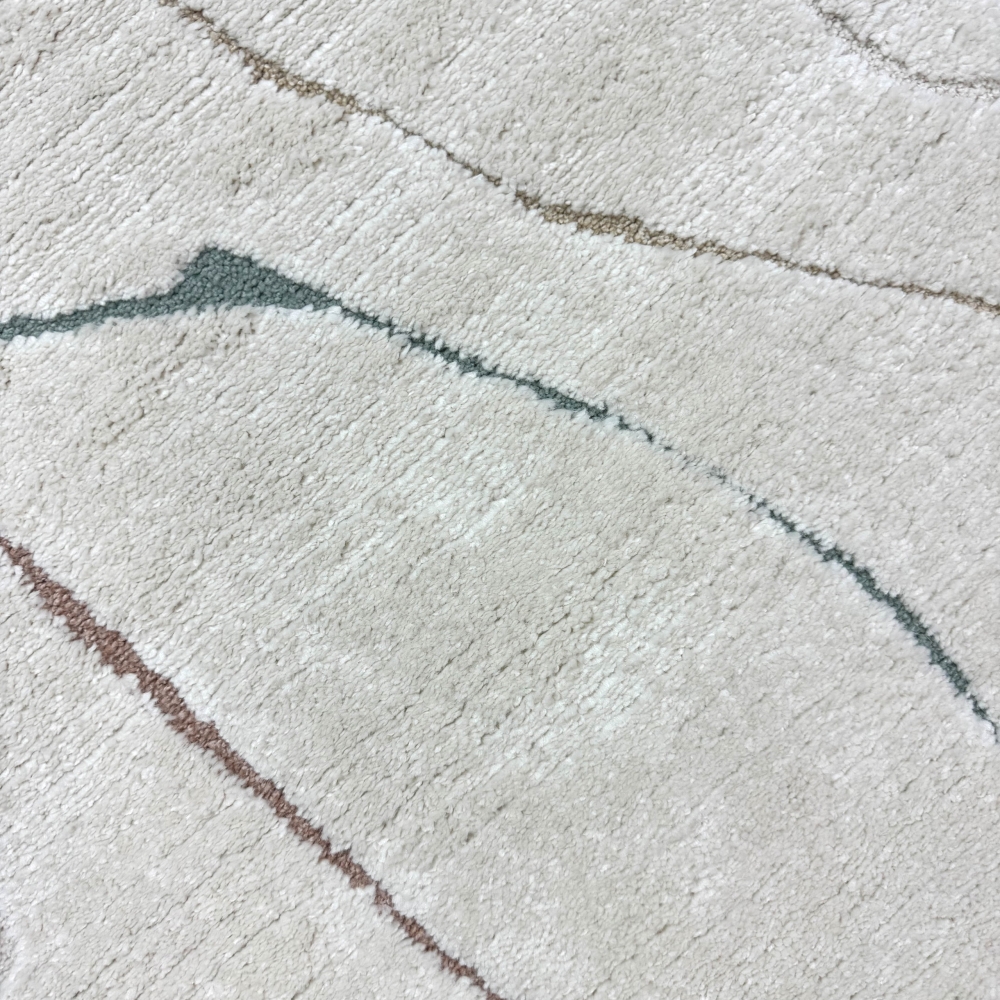 Wohnzimmer Schlafzimmer Teppich Linienmuster Gemälde creme weiss