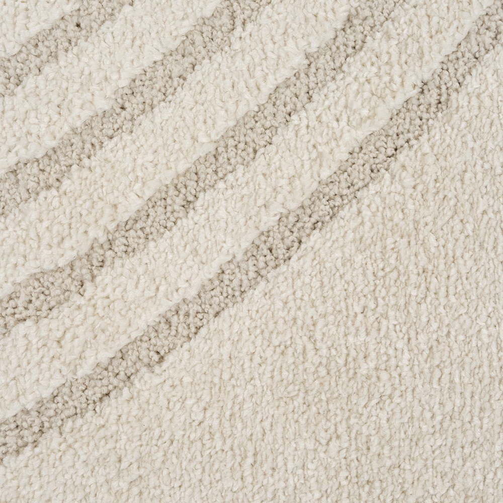 Schlafzimmer Wohnzimmer Teppich mit Hoch- Tiefeffekt und Bogenmuster in Creme