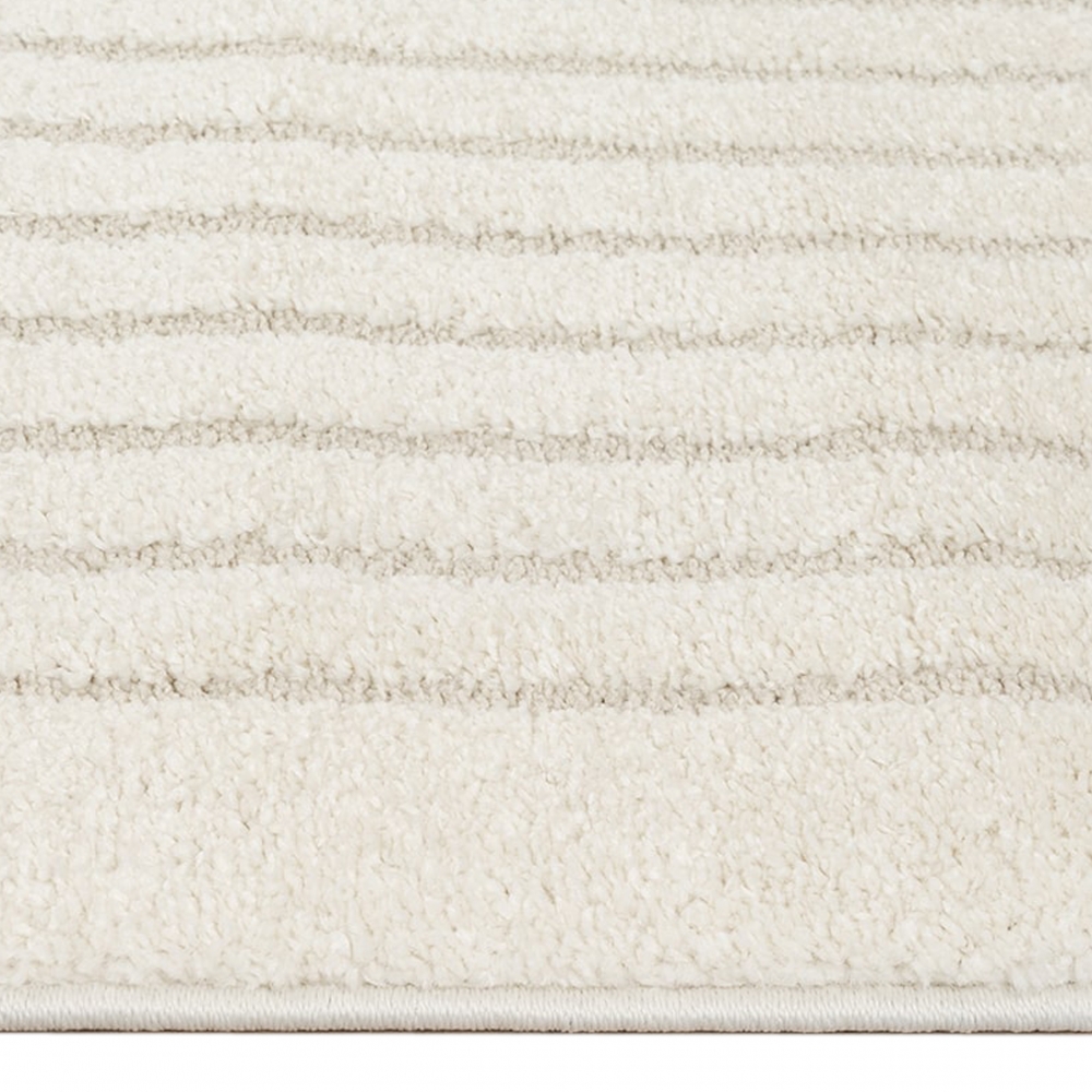 Schlafzimmer Wohnzimmer Teppich mit Hoch- Tiefeffekt und Bogenmuster in Creme