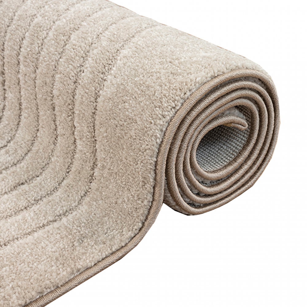 Wohnzimmer-Teppich strapazierfähig mit schlichtem Bogendesign in Beige
