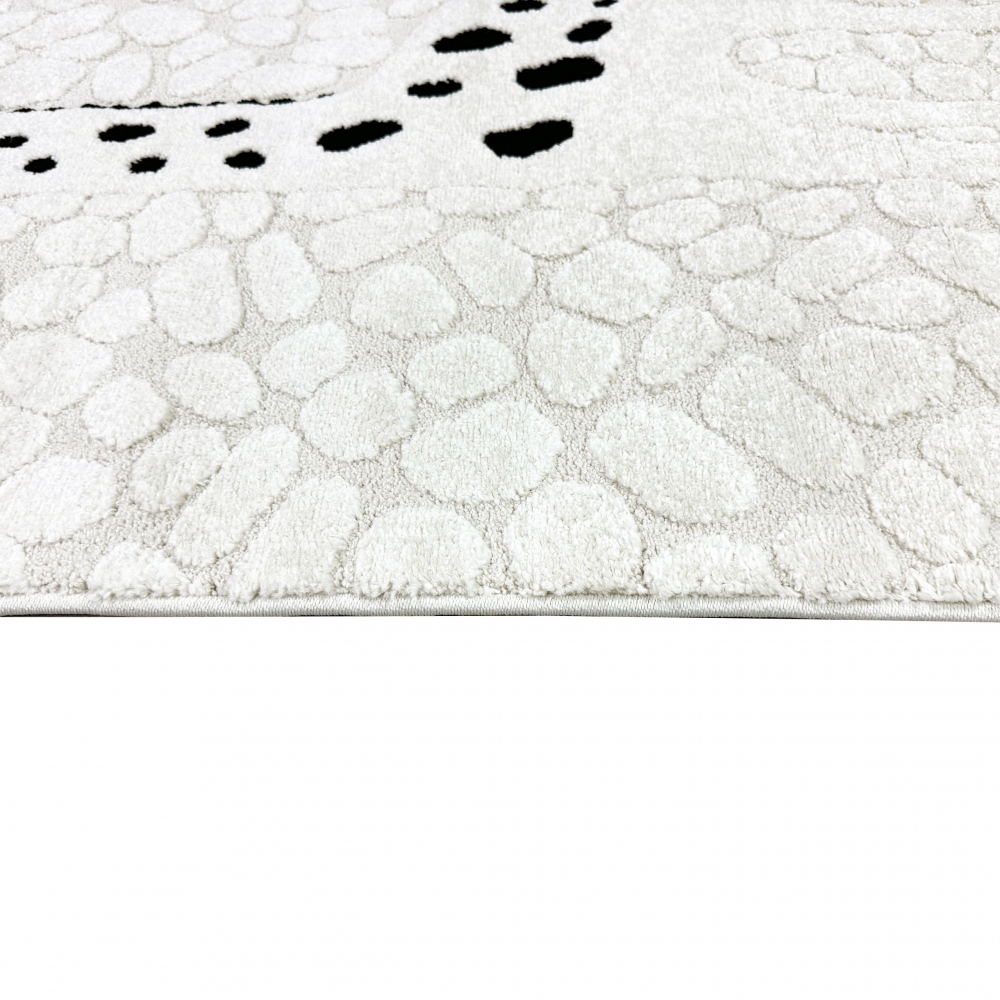 Kinderzimmer Spielzimmer Teppich mit fröhliche Giraffe Schadstofffrei in beige creme schwarz