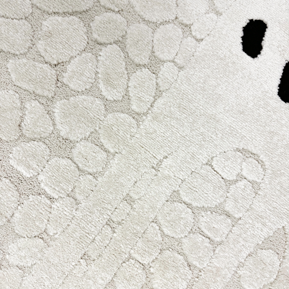 Kinderzimmer Spielzimmer Teppich mit fröhliche Giraffe Schadstofffrei in beige creme schwarz