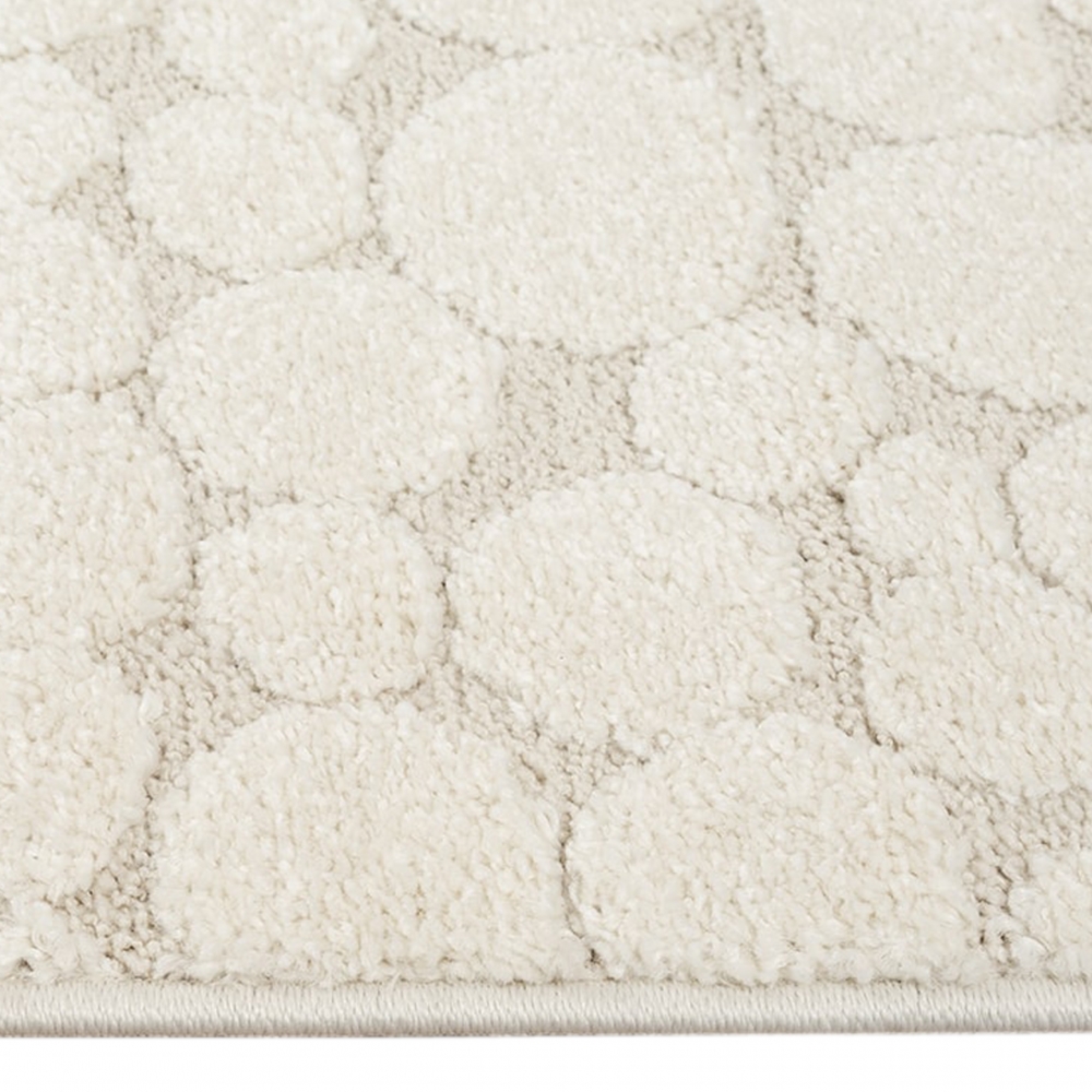 Wohnzimmerteppich strapazierfähig mit gepunktetem Design in Creme
