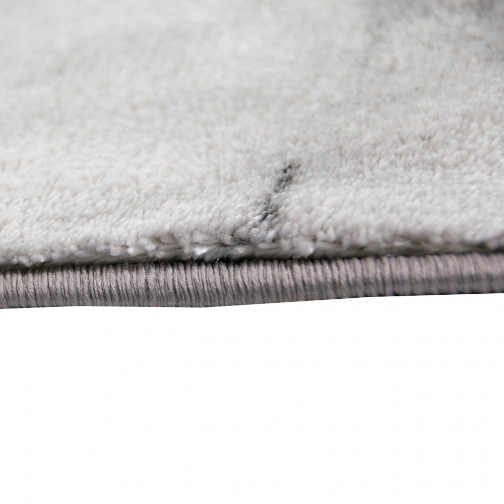 Designer Teppich mit Marmor Optik und Glanzfasern in Grau
