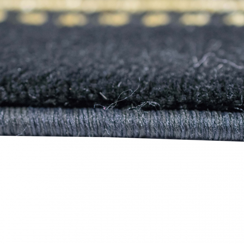 Teppich modern mit klassischer Bordüre in schwarz gold