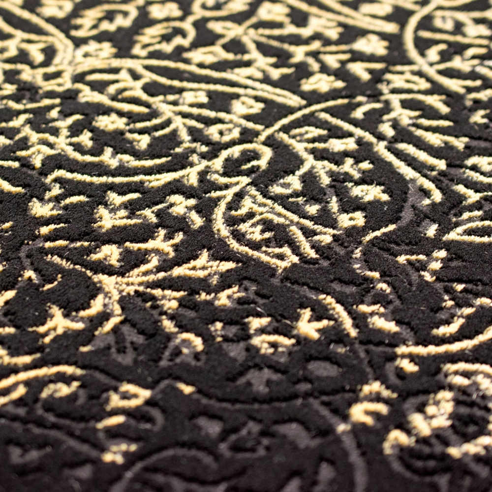 Teppich modern Designerteppich Ornamente in schwarz gold