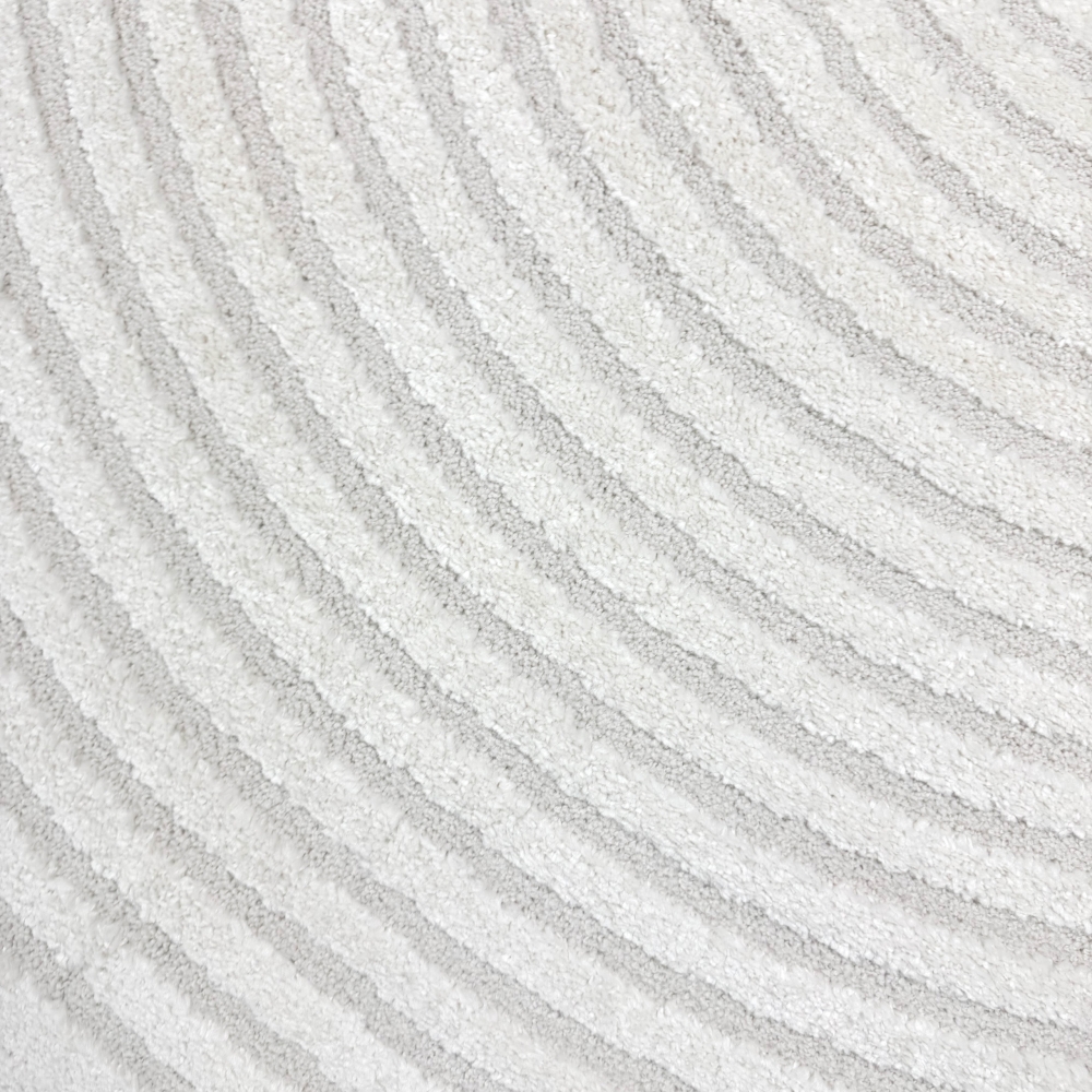 Designer Wohnzimmerteppich mit geometrischem Kreisemuster in creme