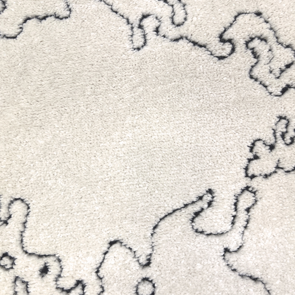 Kinderzimmerteppich 3D-Effekt Weltkarte als Muster in creme