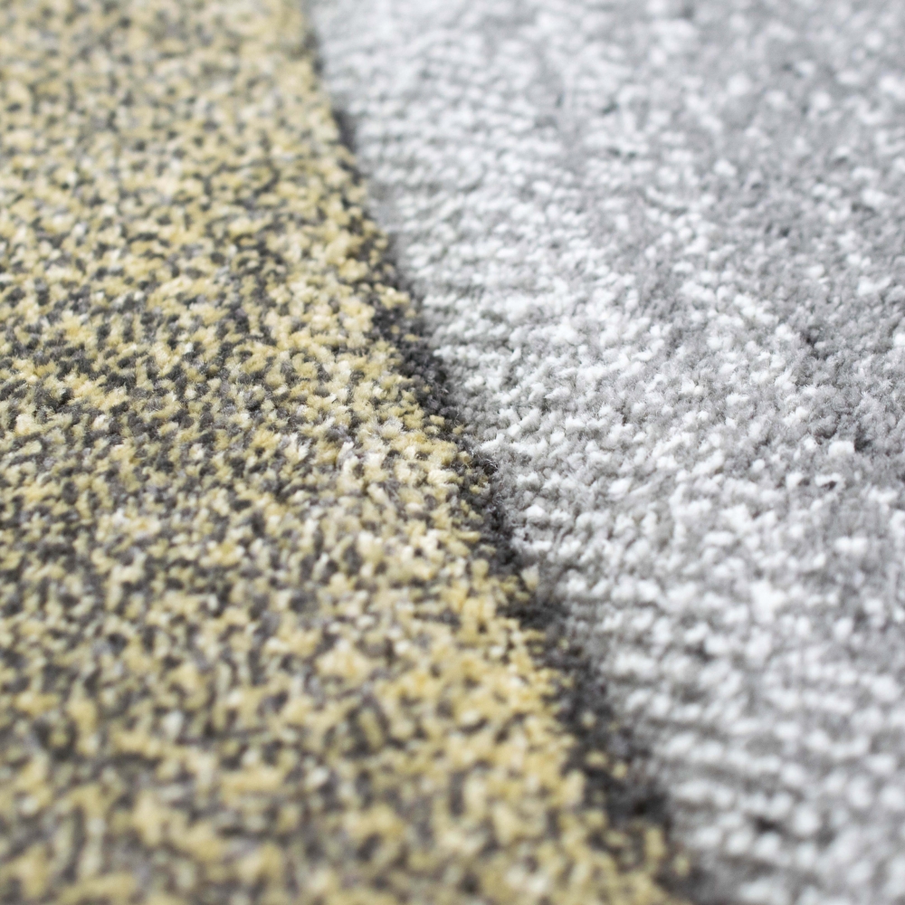 Teppich modern Teppich Wohnzimmer abstrakt in gelb grau pastell
