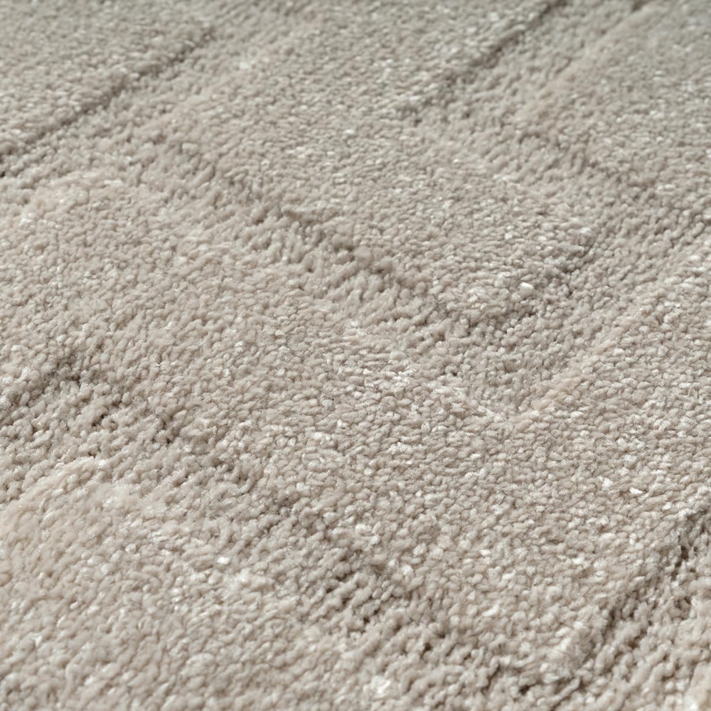 Greige Teppich modern weich strukturiert gemütlich Wohnzimmer