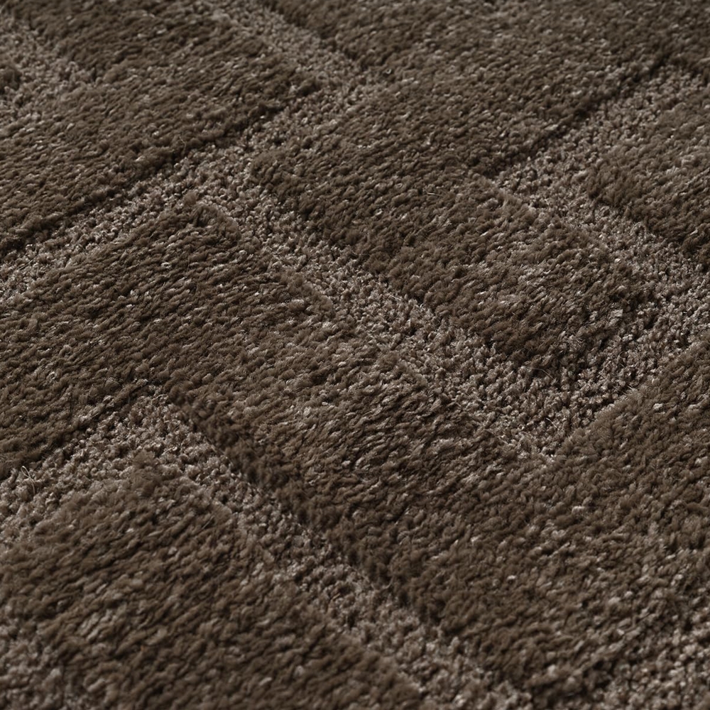 Teppich Dunkelbraun modern weich strukturiert gemütlich Wohnzimmer