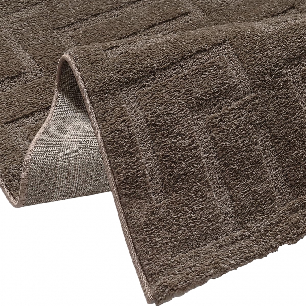 Teppich Dunkelbraun modern weich strukturiert gemütlich Wohnzimmer
