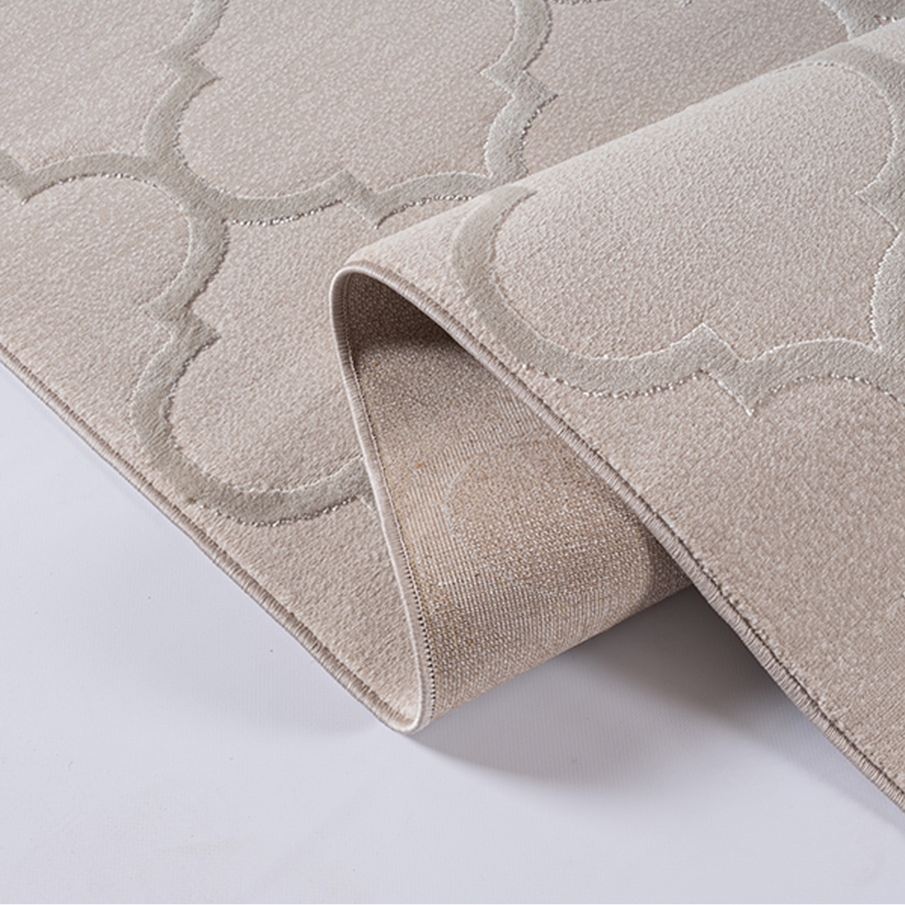 Schlafzimmerteppich mit marokkanischem Muster in beige