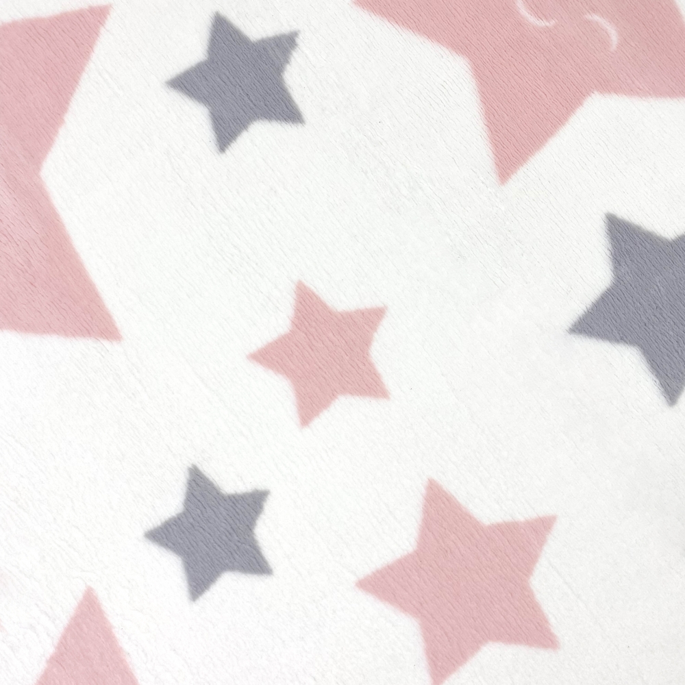 Teppich-Kinderzimmer Sterne weich in rosa, grau weiß