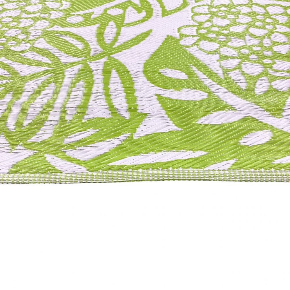 Pflegeleichter Outdoor-Teppich mit tropischem Design in grün
