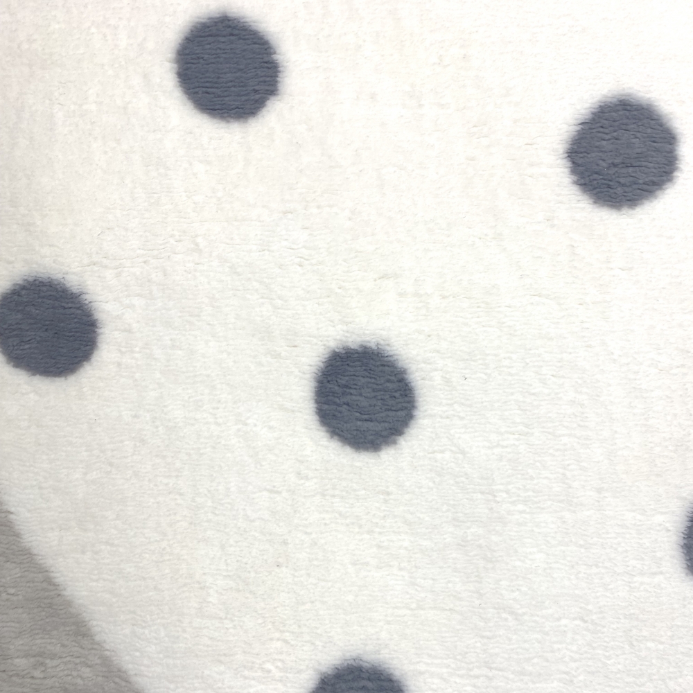 Runder Kinder-Teppich mit Punkte und Umrandung creme, grau