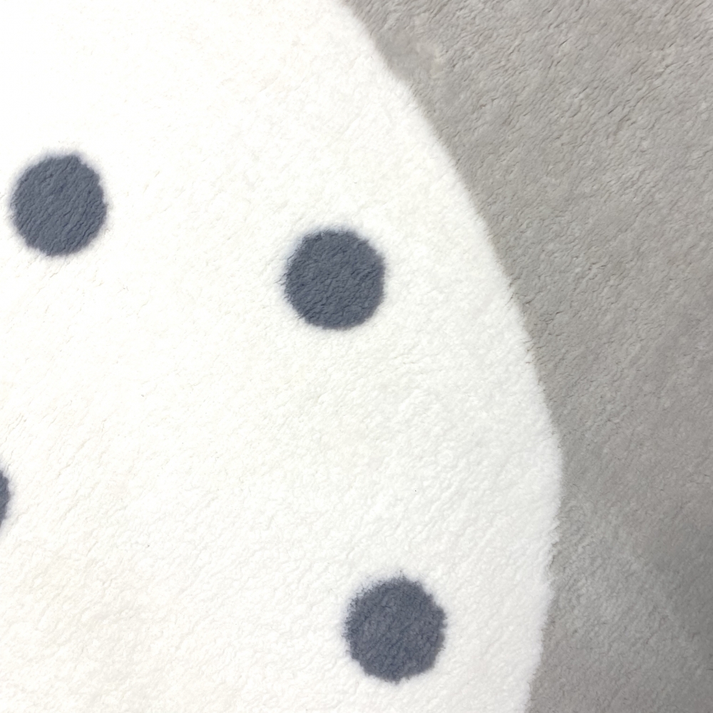 Runder Kinder-Teppich mit Punkte und Umrandung creme, grau