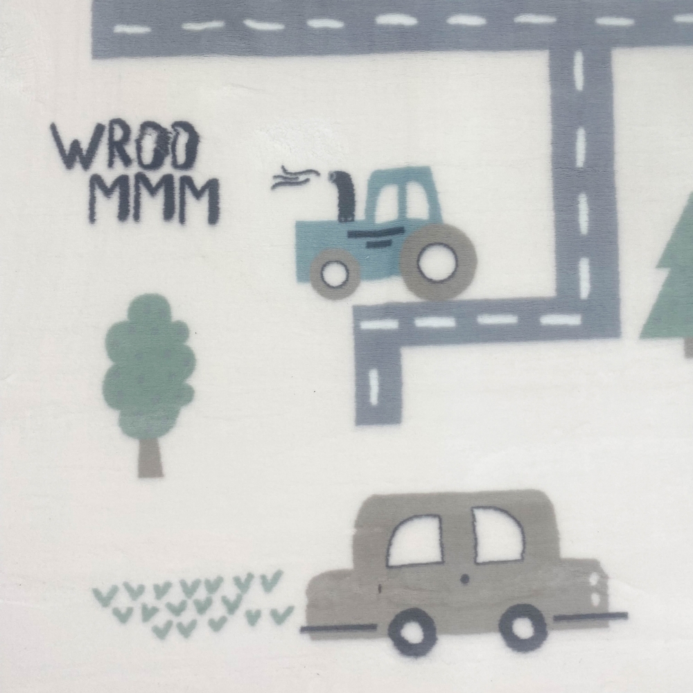 Teppich-Kinder weich Auto, Bagger-Straße in creme