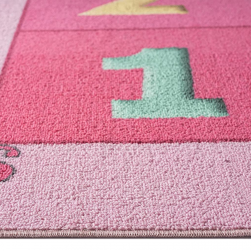 Prinzessinnen Hüpfspiel Kinder Spielteppich mit Herzen in pink
