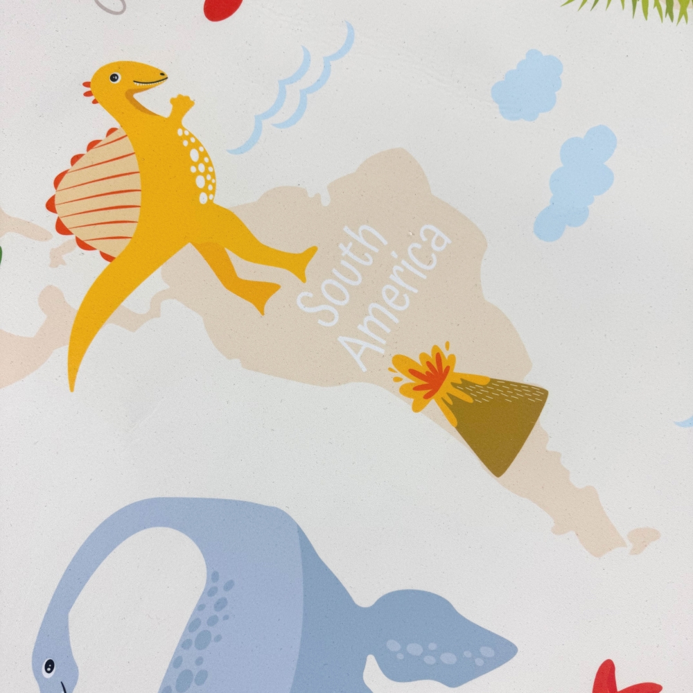 Kinderzimmer Weltkarten-Lernteppich Tiere & Meere in blau
