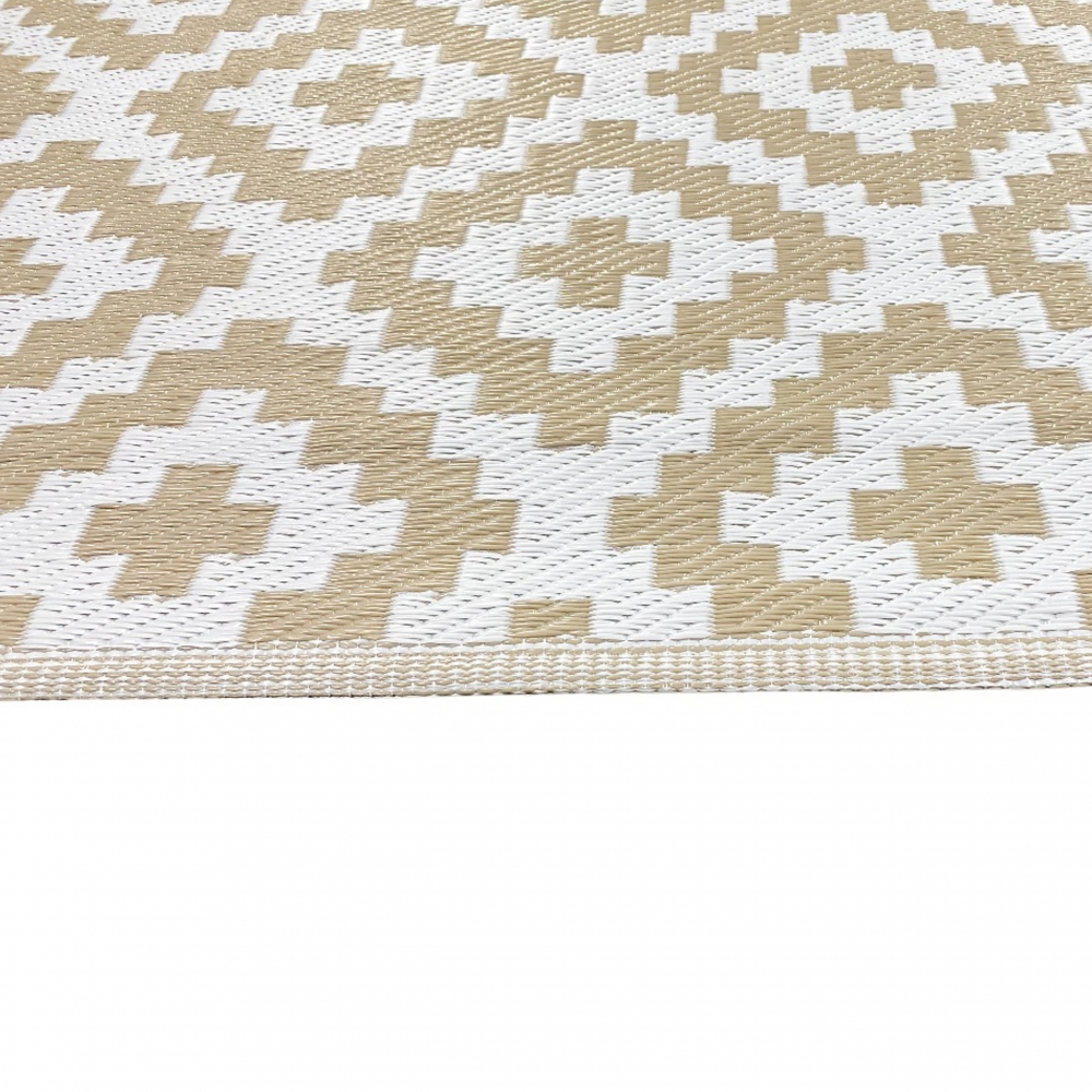 Wendbarer Outdoor-Teppich im Ethno Design in beige
