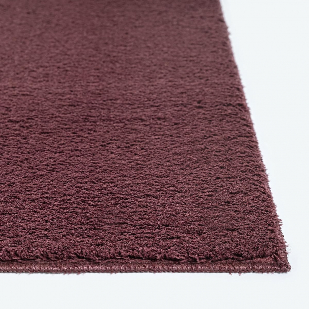 Teppich Flauschig & Weich unidesign in dunklem Weinrot