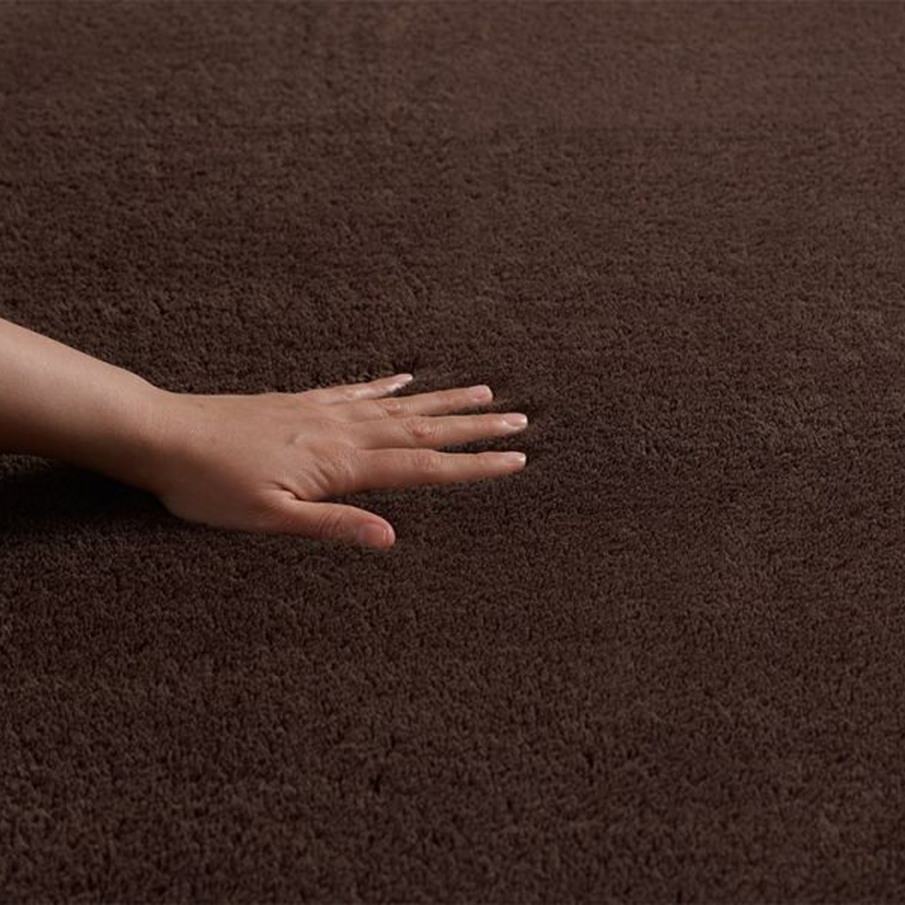 Moderner Hochflor Teppich Weich Pflegeleicht Strapazierfähig Wohnzimmer Schlafzimmer in Braun
