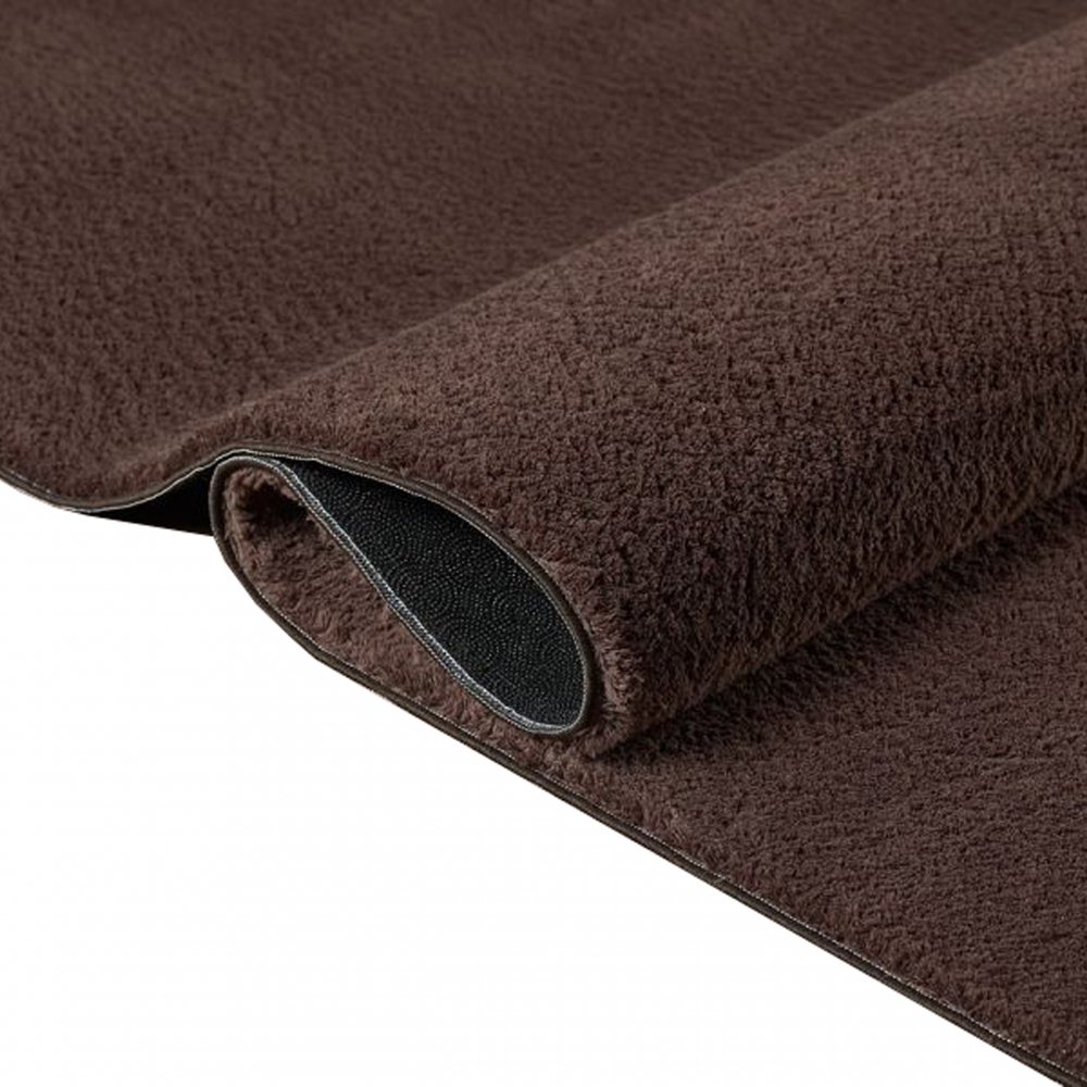 Moderner Hochflor Teppich Weich Pflegeleicht Strapazierfähig Wohnzimmer Schlafzimmer in Braun