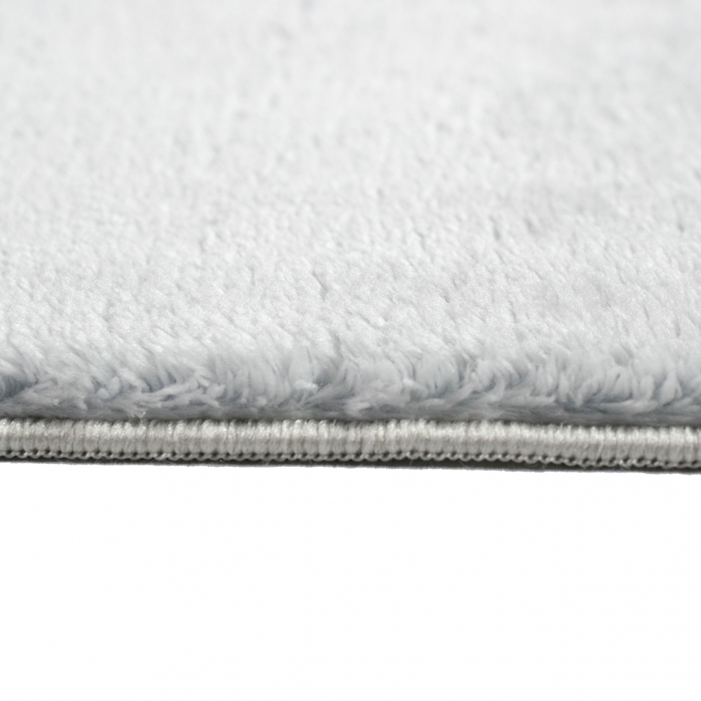 Designer Teppich mit abgerundete Ecken, waschbar, grau