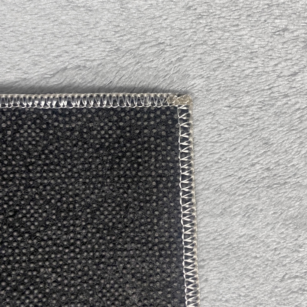 Designer Teppich mit abgerundete Ecken, waschbar, grau