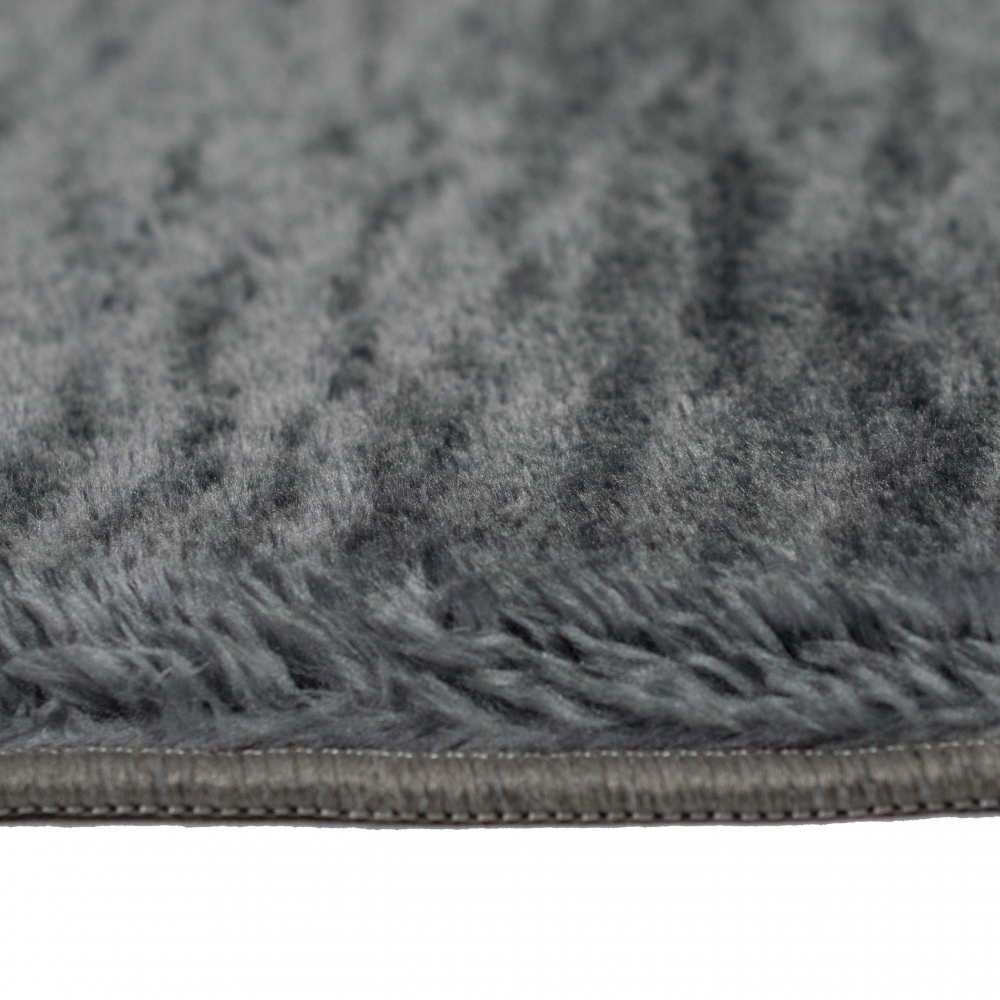 Designer Badezimmer Teppich mit runden Ecken – weich – anthrazit