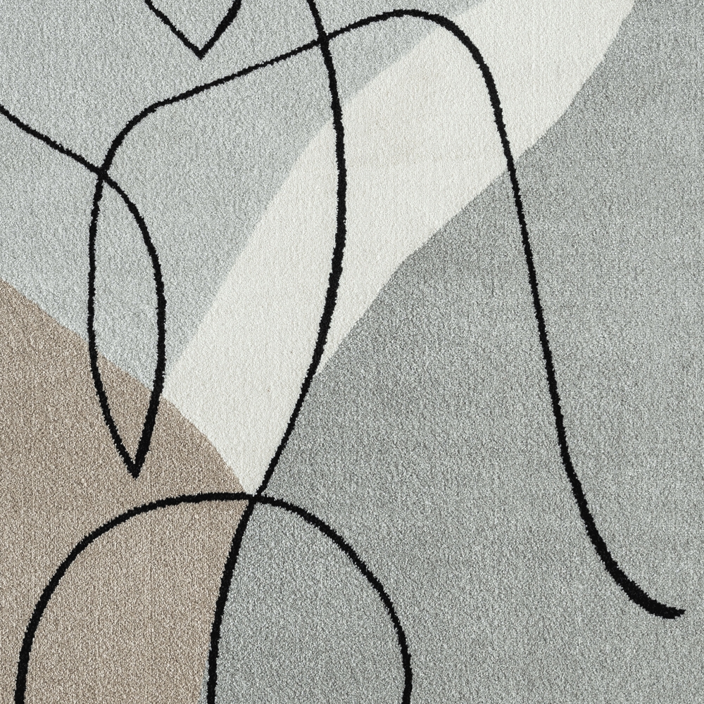 Zeitlose Harmonie: Kurzflor-Teppich in Pastelltönen mit Abstrakter Silhouette