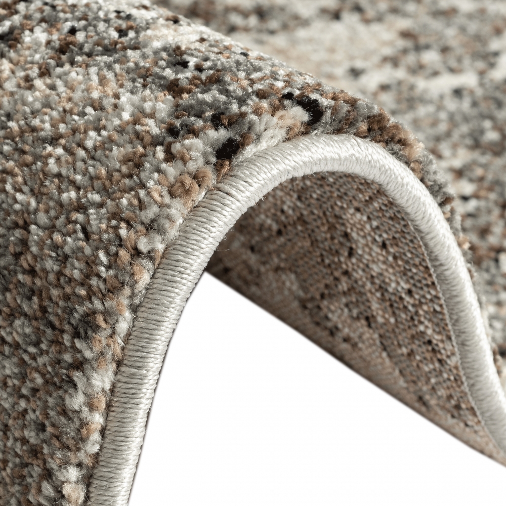 Abstrakter Designerteppich für Flur & Aufenthaltsraum in braun grau