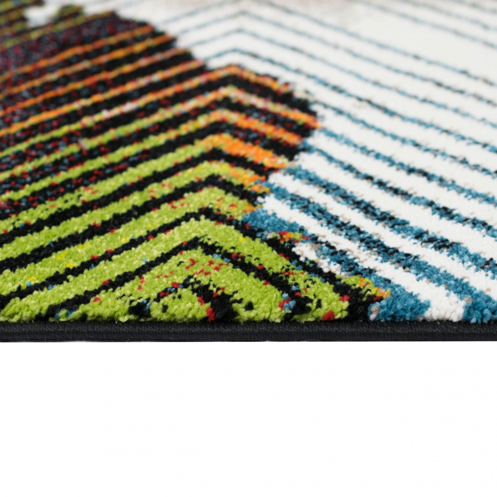 Modern-abstrakter Teppich in bunten Farben