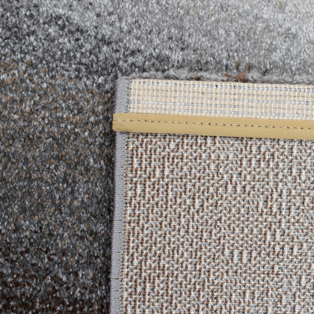 Moderner Dielen Teppich mit abstraktem Muster in grau-silber