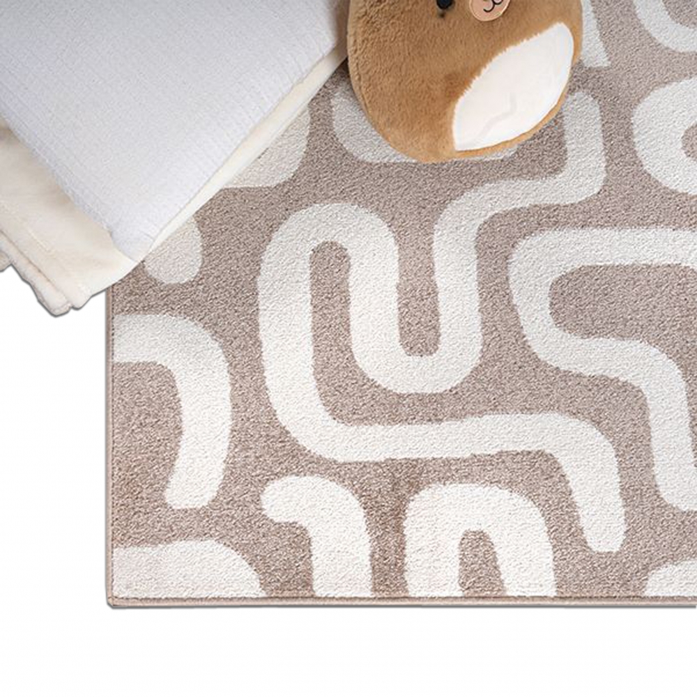 Kinderzimmerteppich mit Linienmuster – modern & pflegeleicht