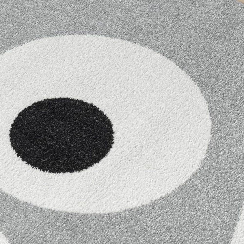 Kinderteppich Grau mit Monster Motiv