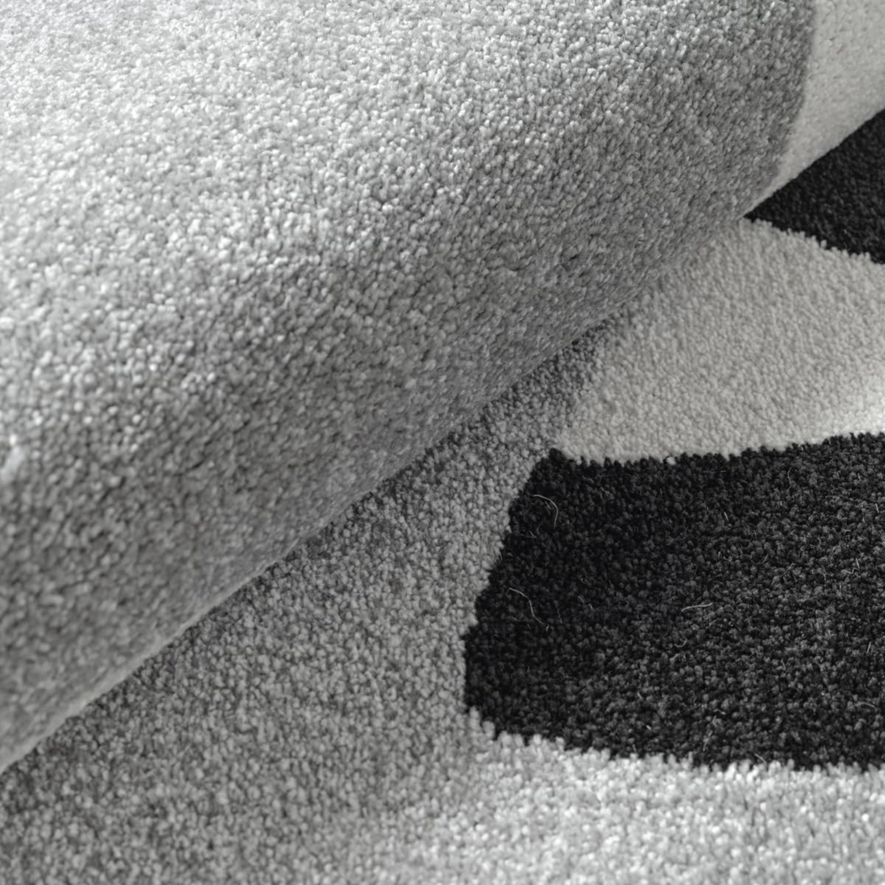 Kinderteppich Grau mit Monster Motiv