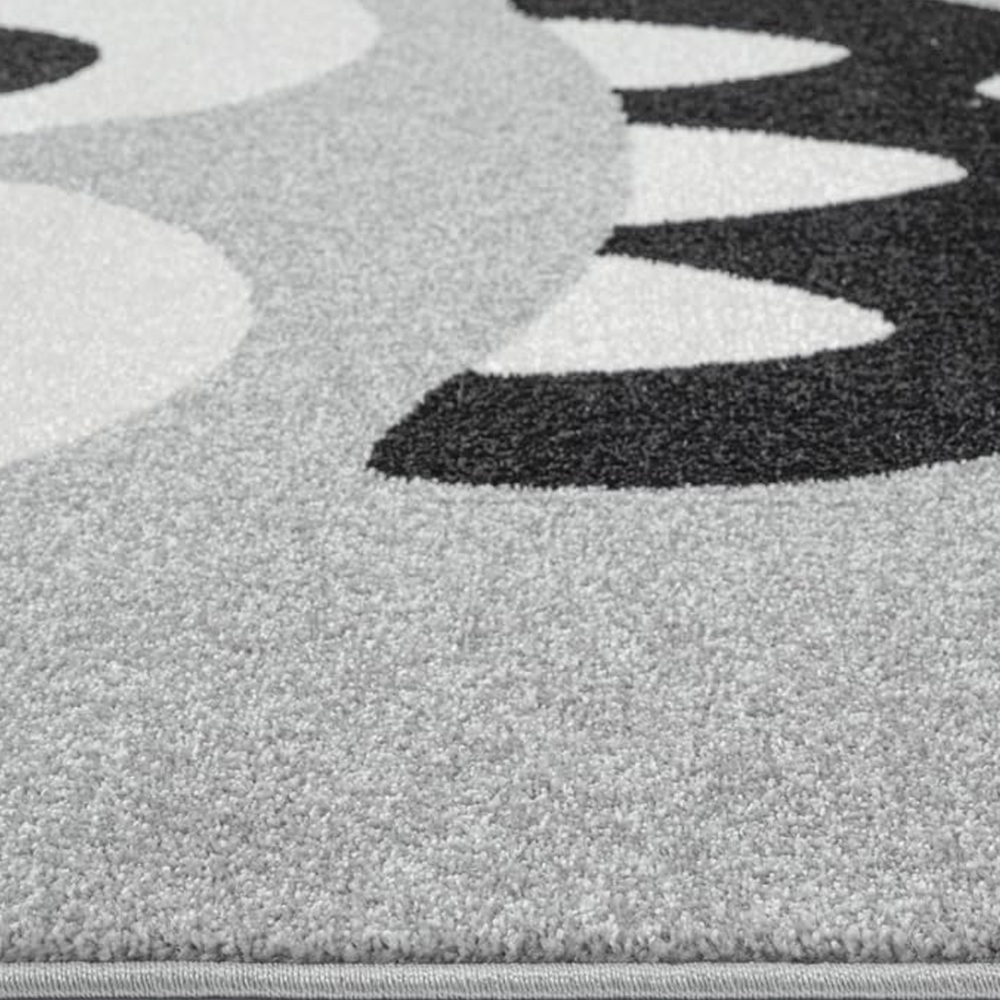 Kinderteppich Grau mit Monster Motiv