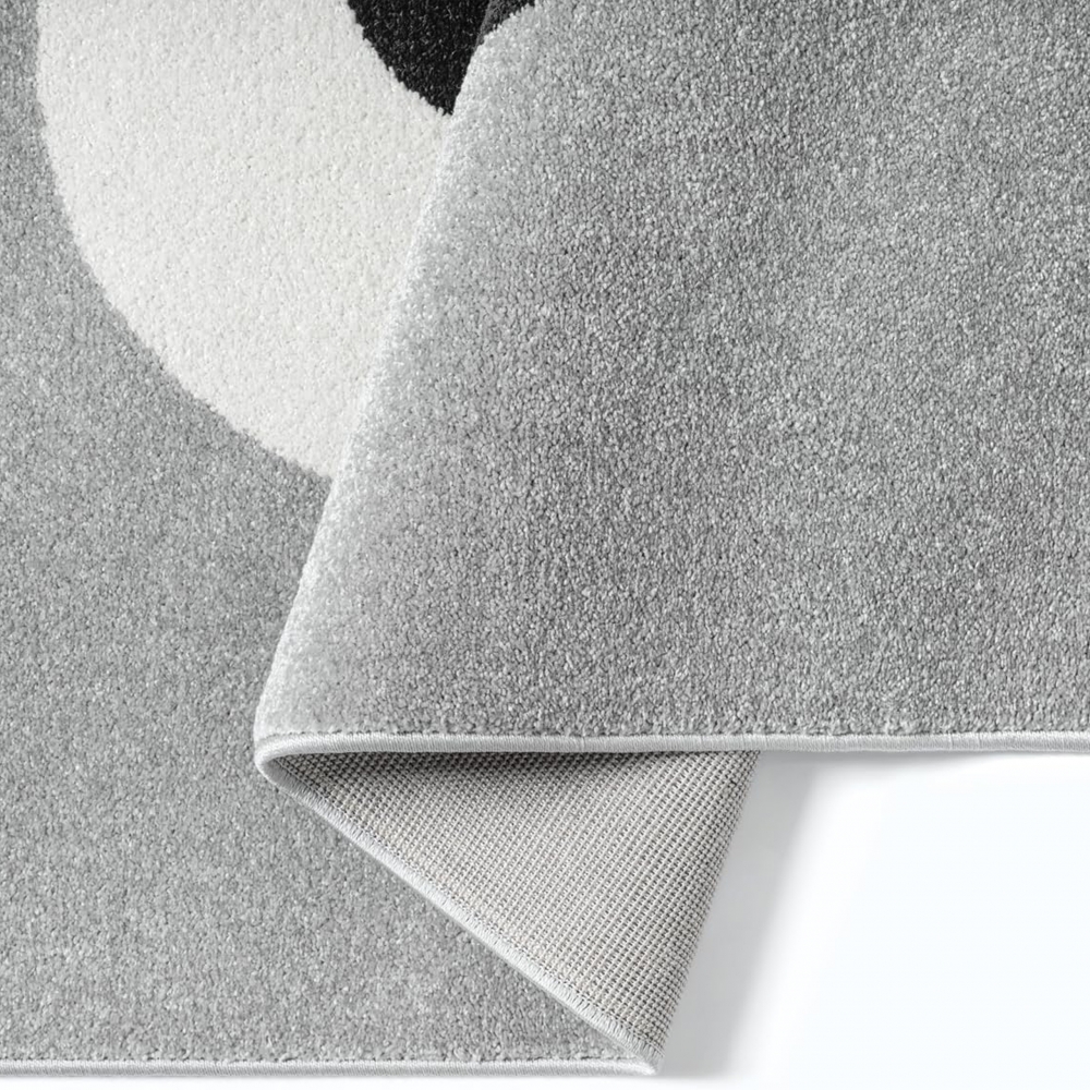 Kinderteppich Grau mit Monster Motiv