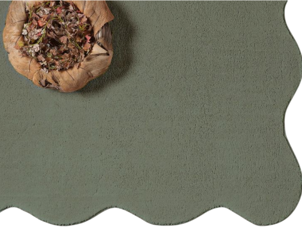 Teppich in forest grün weich shaggy moderne Wellenform