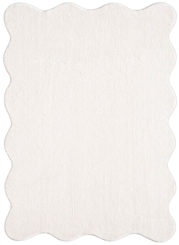 Teppich creme weich modern elegante Wellenform