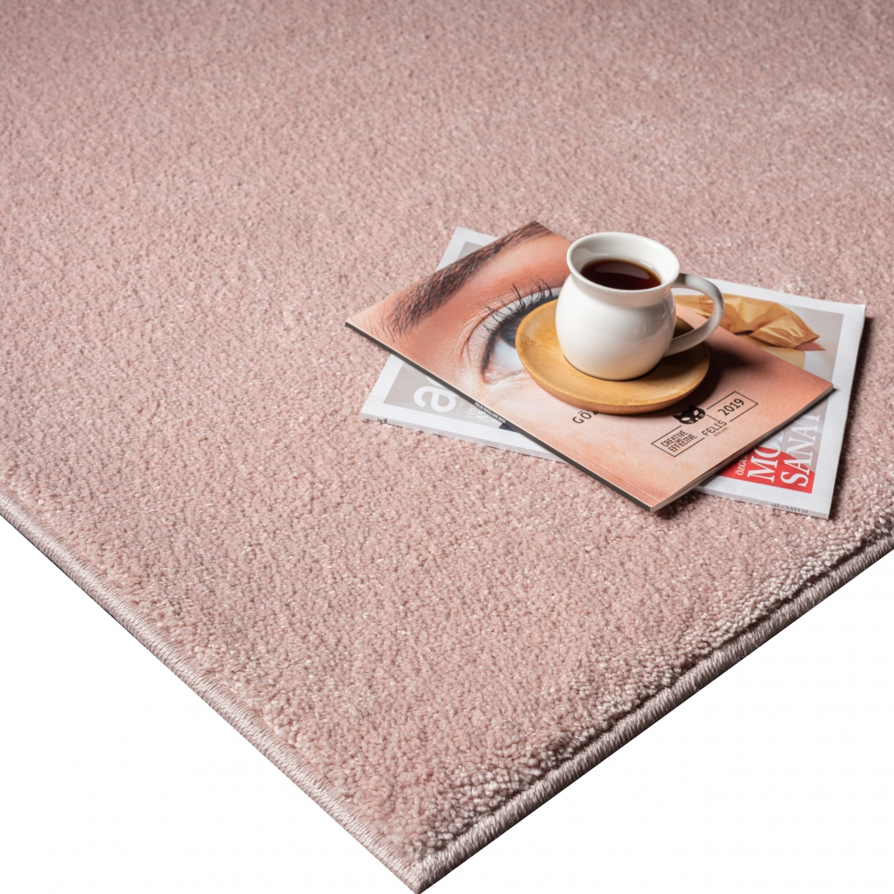Teppich Rosa Uni weich warm modern Wohnstil