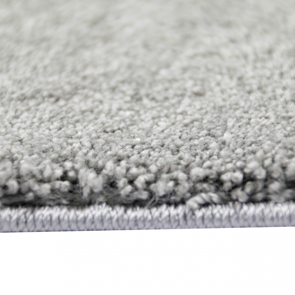 Wohnzimmer Teppich modern Kurzflor mit Uni Design in Anthrazit