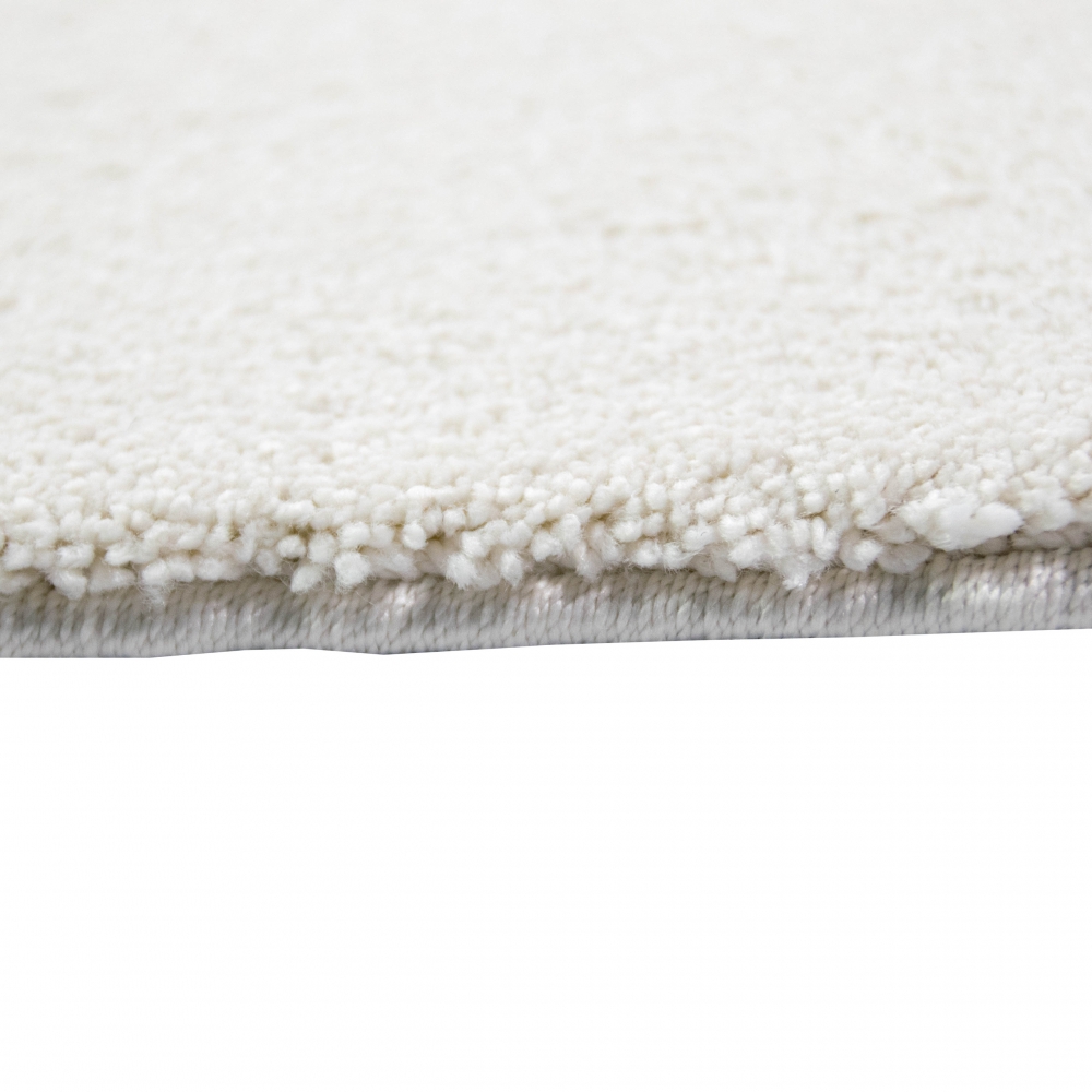 Teppich Creme Uni modern weich hell freundliches Wohnambiente