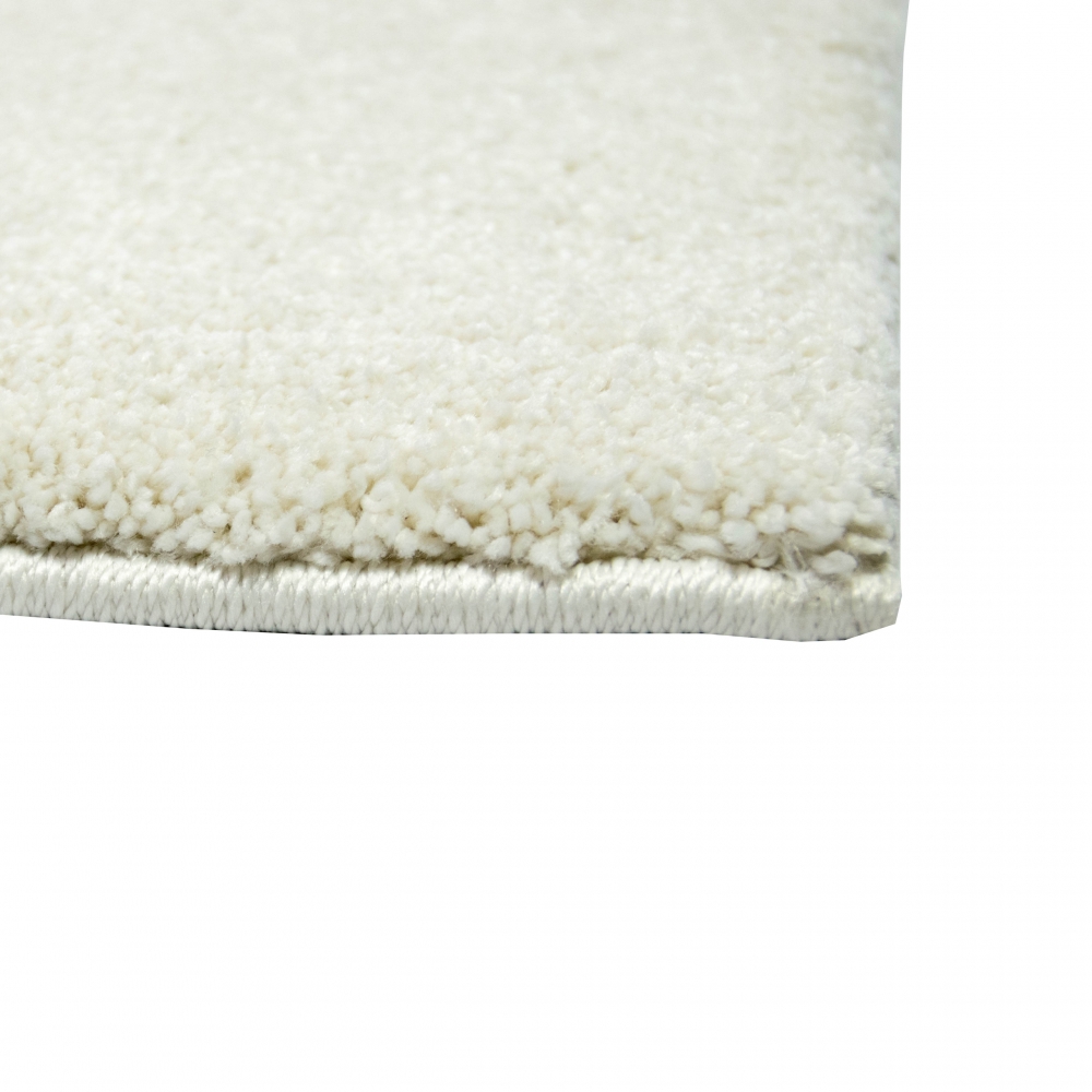 Teppich Creme Uni modern weich hell freundliches Wohnambiente